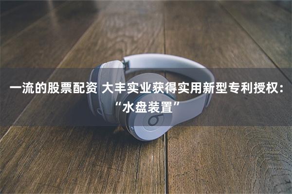 一流的股票配资 大丰实业获得实用新型专利授权：“水盘装置”