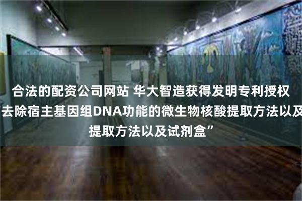 合法的配资公司网站 华大智造获得发明专利授权：“具有去除宿主基因组DNA功能的微生物核酸提取方法以及试剂盒”