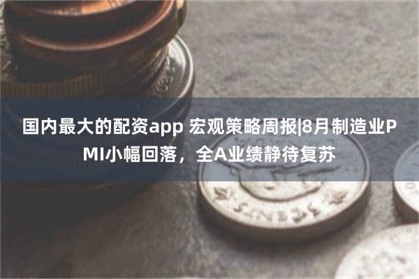 国内最大的配资app 宏观策略周报|8月制造业PMI小幅回落，全A业绩静待复苏